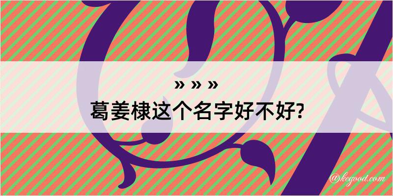 葛姜棣这个名字好不好?