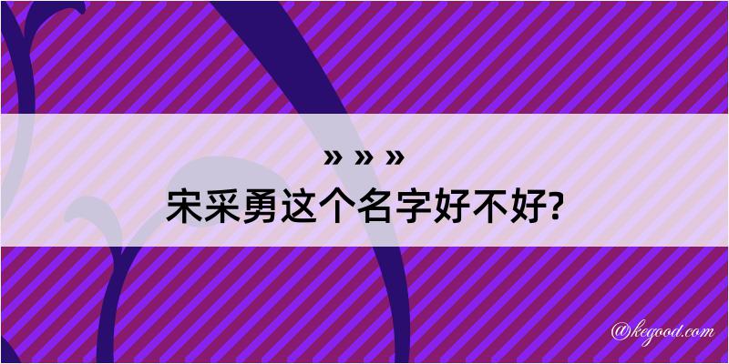 宋采勇这个名字好不好?