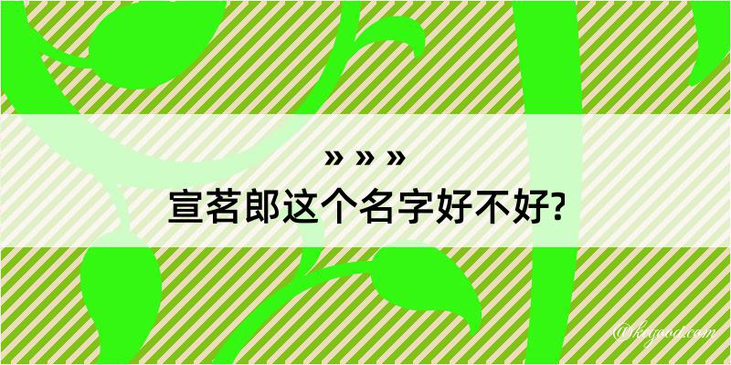 宣茗郎这个名字好不好?