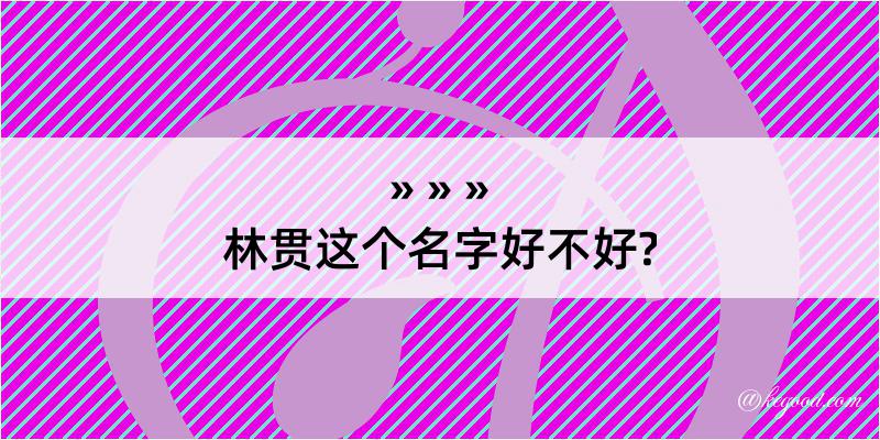 林贯这个名字好不好?