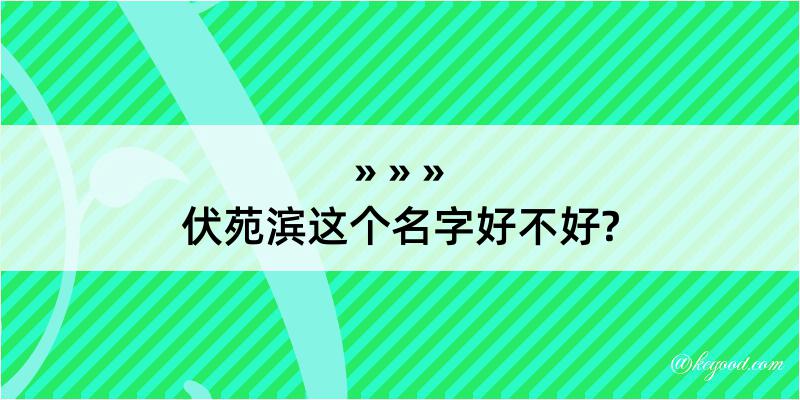 伏苑滨这个名字好不好?