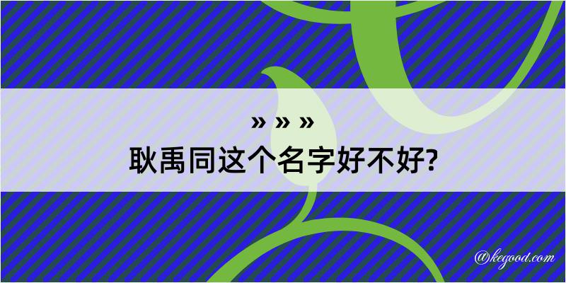 耿禹同这个名字好不好?