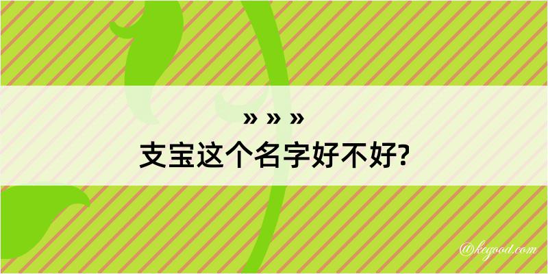 支宝这个名字好不好?