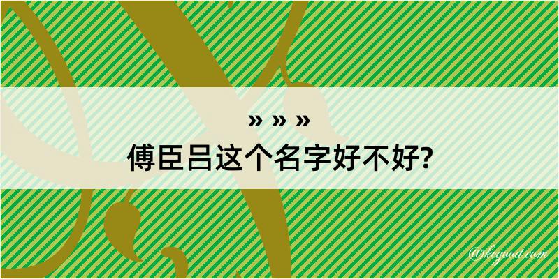 傅臣吕这个名字好不好?