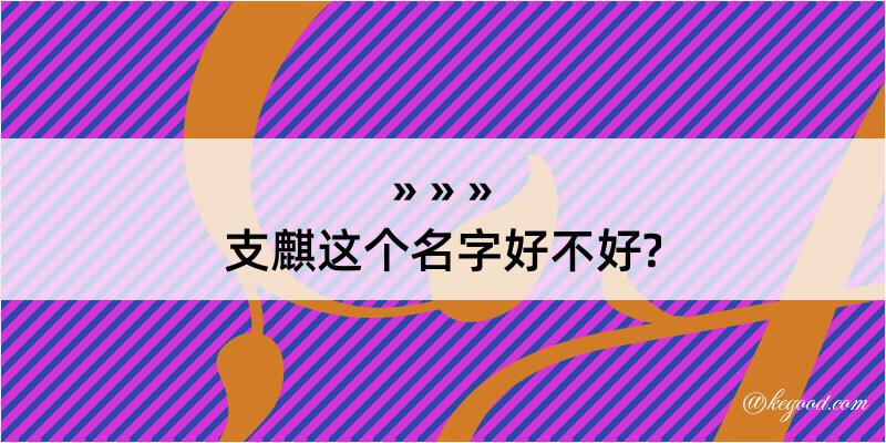 支麒这个名字好不好?