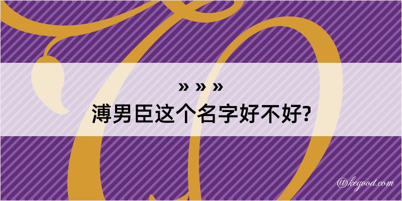 溥男臣这个名字好不好?