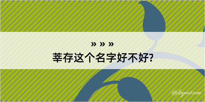 莘存这个名字好不好?