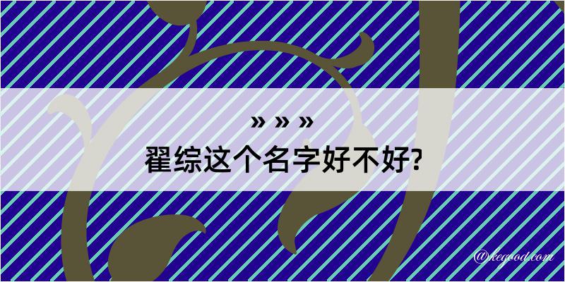 翟综这个名字好不好?