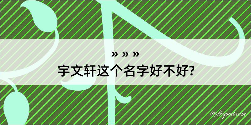 宇文轩这个名字好不好?