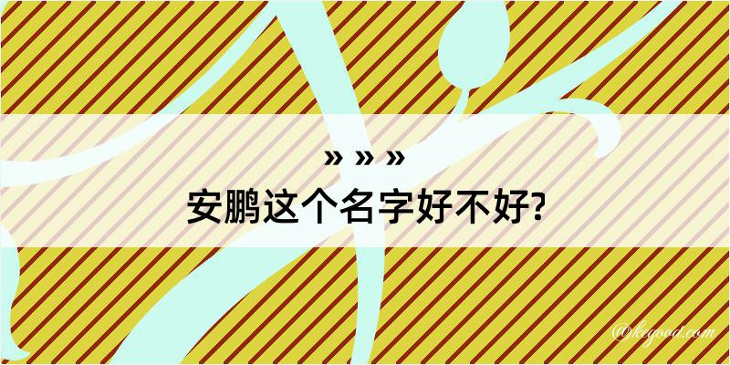 安鹏这个名字好不好?