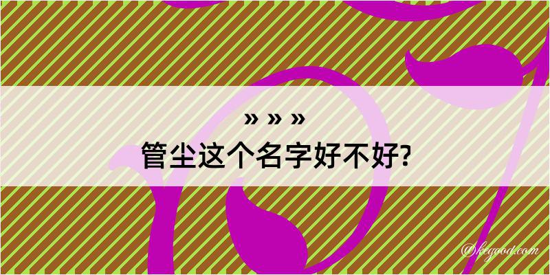 管尘这个名字好不好?