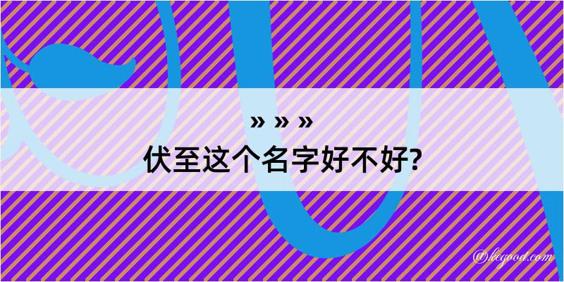 伏至这个名字好不好?