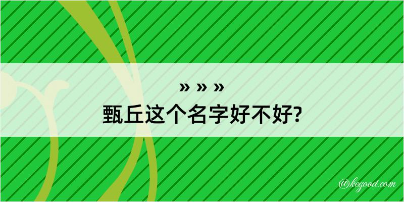 甄丘这个名字好不好?