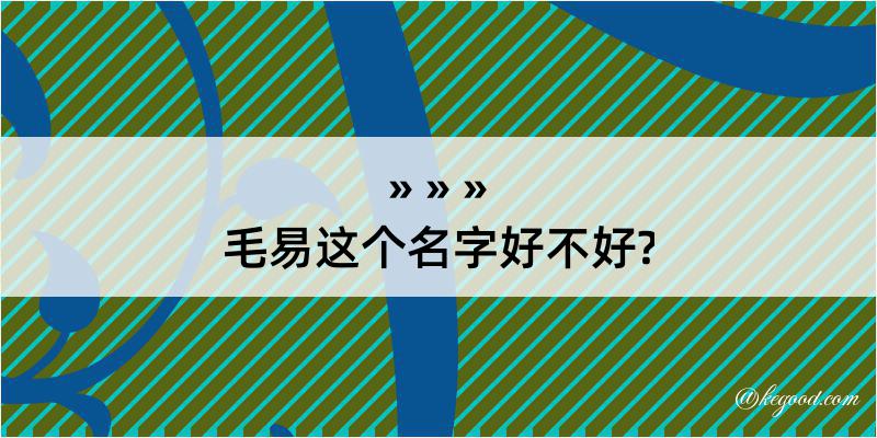 毛易这个名字好不好?