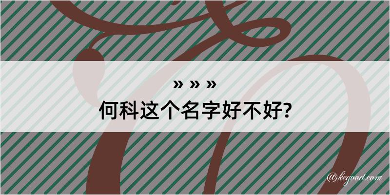 何科这个名字好不好?