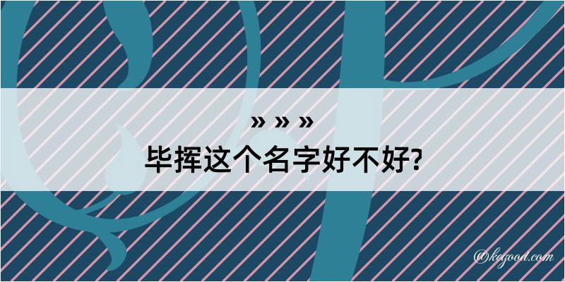 毕挥这个名字好不好?