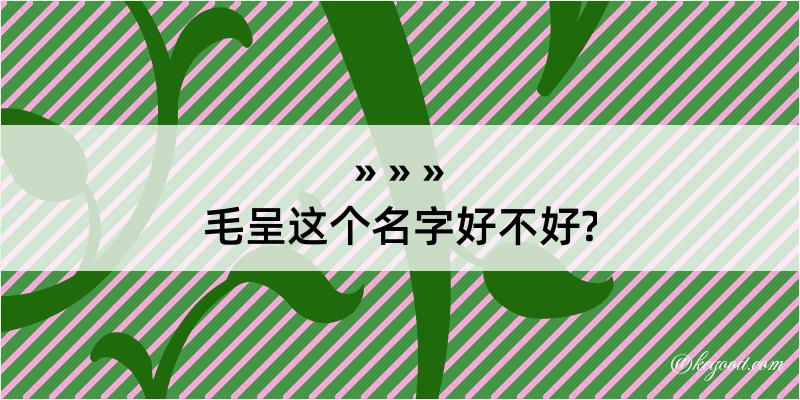 毛呈这个名字好不好?