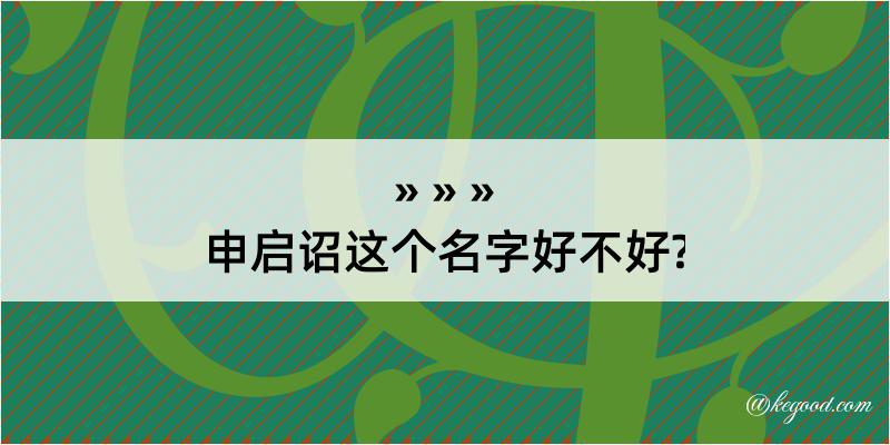 申启诏这个名字好不好?