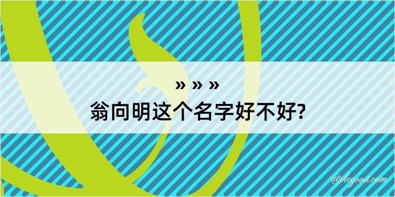 翁向明这个名字好不好?