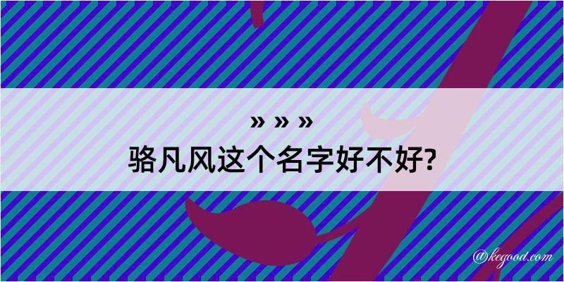 骆凡风这个名字好不好?