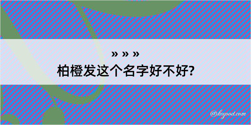 柏橙发这个名字好不好?