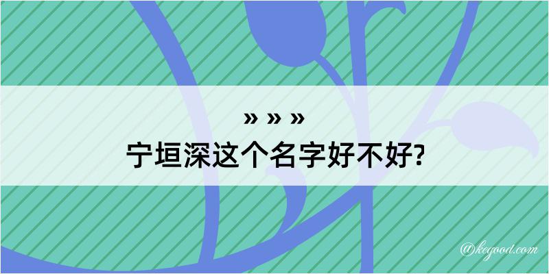 宁垣深这个名字好不好?