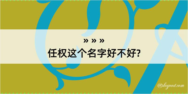 任权这个名字好不好?