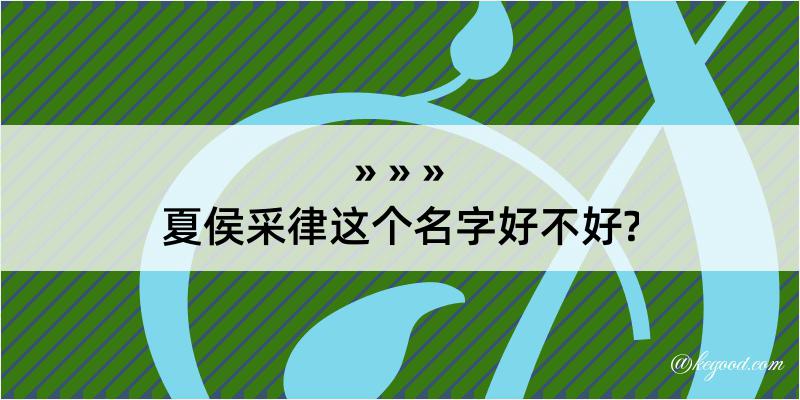 夏侯采律这个名字好不好?