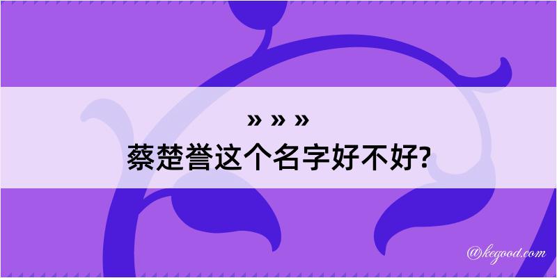 蔡楚誉这个名字好不好?