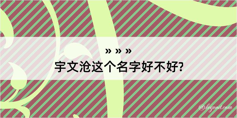 宇文沧这个名字好不好?