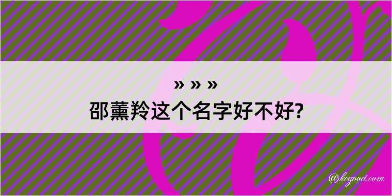 邵薰羚这个名字好不好?