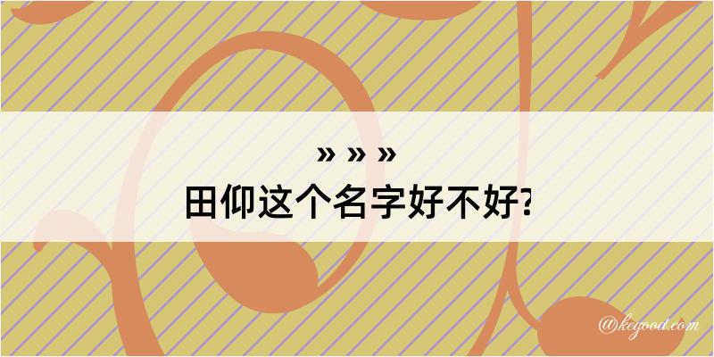 田仰这个名字好不好?