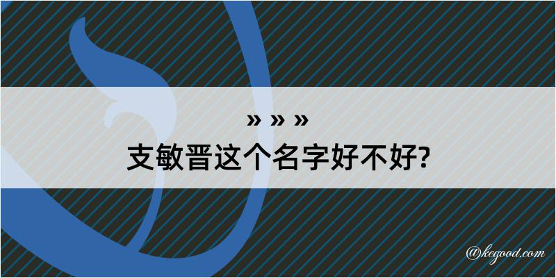 支敏晋这个名字好不好?