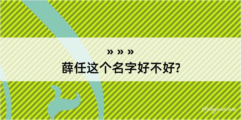 薛任这个名字好不好?