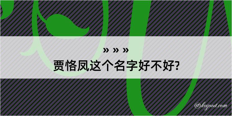 贾恪凤这个名字好不好?