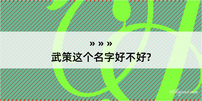 武策这个名字好不好?