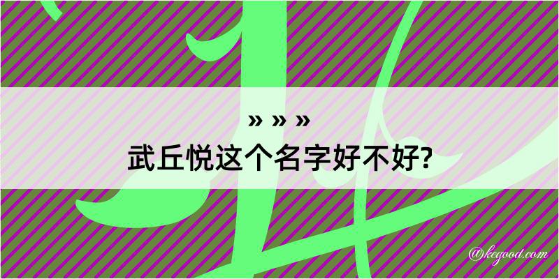 武丘悦这个名字好不好?