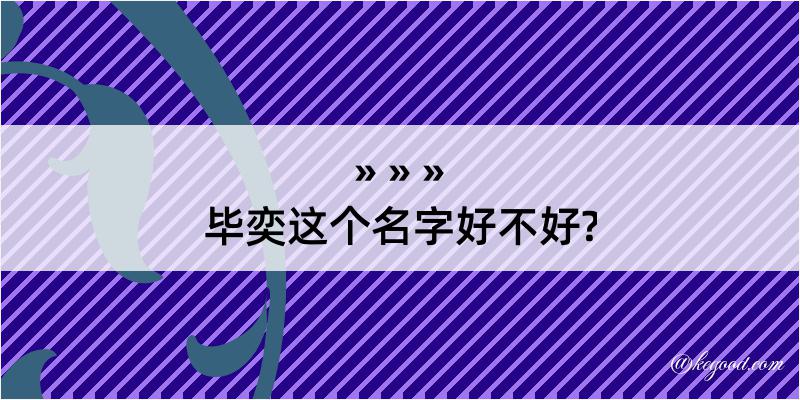 毕奕这个名字好不好?