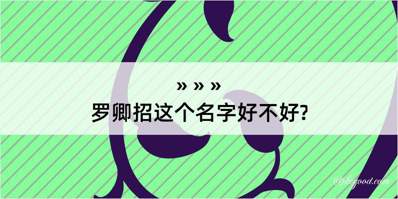 罗卿招这个名字好不好?