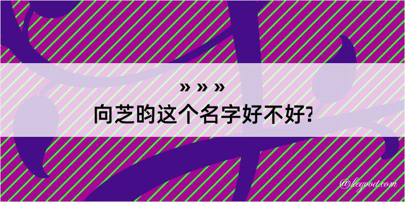 向芝昀这个名字好不好?