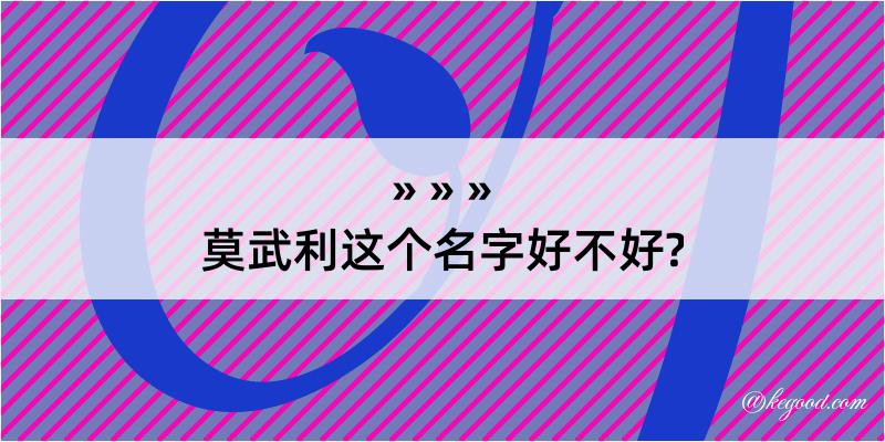 莫武利这个名字好不好?