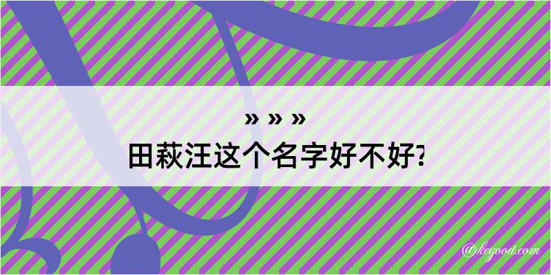 田萩汪这个名字好不好?