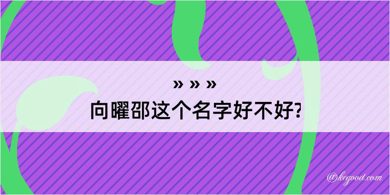 向曜邵这个名字好不好?