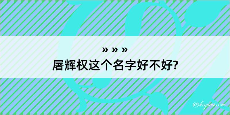 屠辉权这个名字好不好?