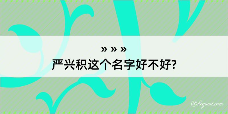 严兴积这个名字好不好?