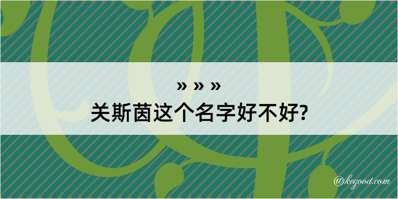 关斯茵这个名字好不好?