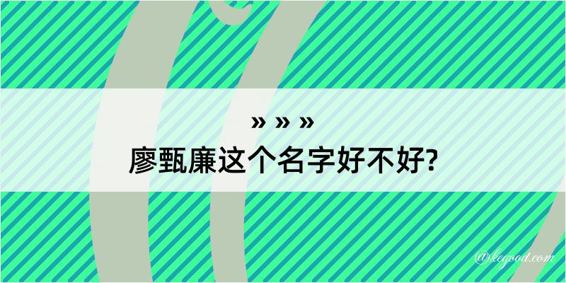 廖甄廉这个名字好不好?