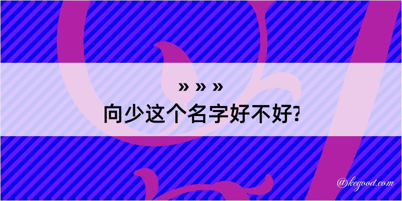 向少这个名字好不好?