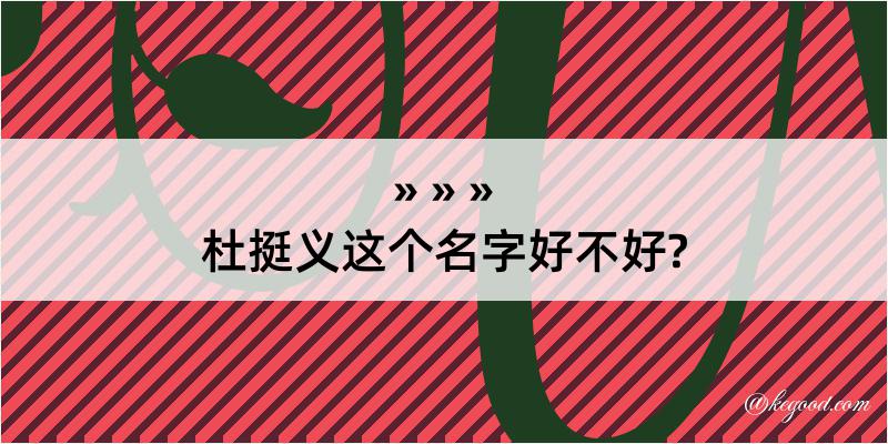 杜挺义这个名字好不好?