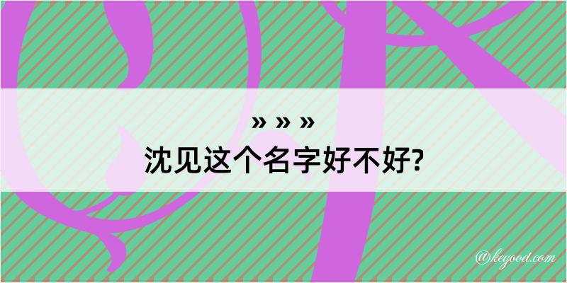 沈见这个名字好不好?